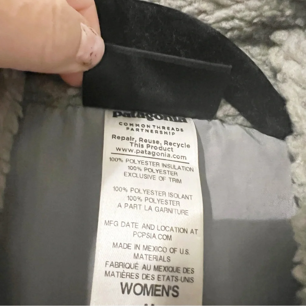 Patagonia Retro-X Deep Pile Fleece Vest Womens Solid Grey Size Medium M